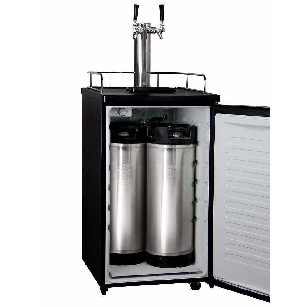 Kegco 20" Wide Dual Tap Black Home Brew Kegerator HBK199B-2 Kegerators HBK199B-2NK Wine Coolers Empire