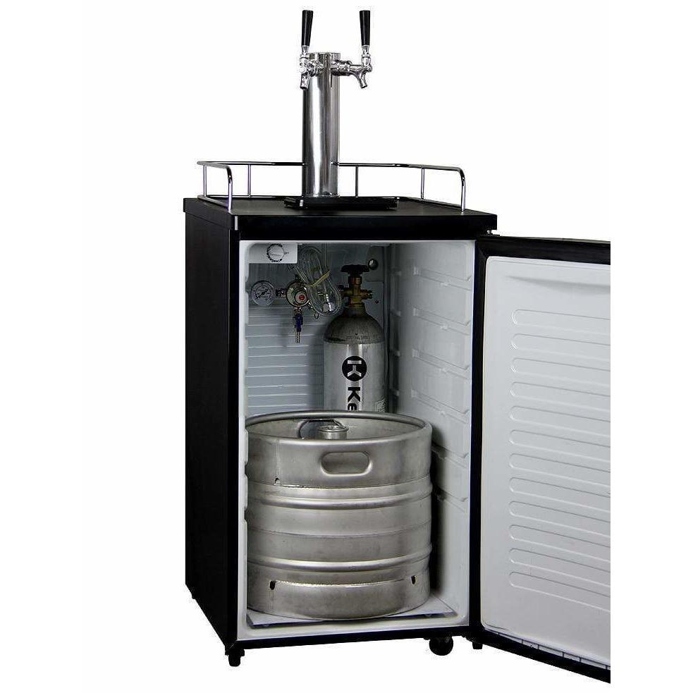Kegco 20" Wide Dual Tap Black Kegerator K199B-2 Kegerators K199B-2NK Wine Coolers Empire