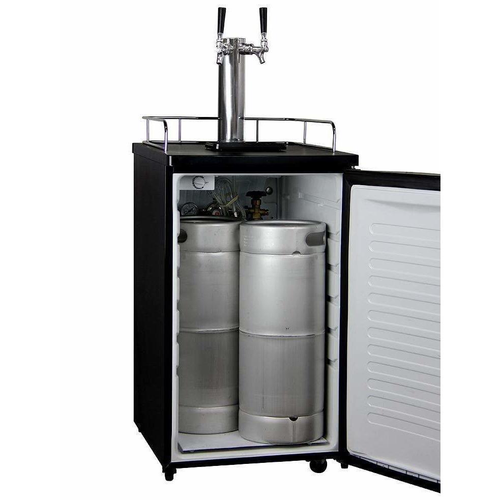 Kegco 20" Wide Kombucha Dual Tap Black Kegerator KOM19B-2 Kegerators KOM19B-2 Wine Coolers Empire