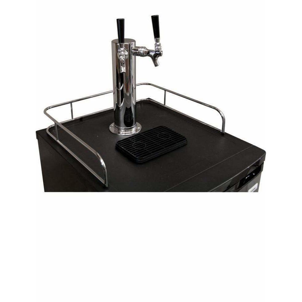Kegco 20" Wide Kombucha Dual Tap Black Kegerator KOM19B-2 Kegerators KOM19B-2 Wine Coolers Empire