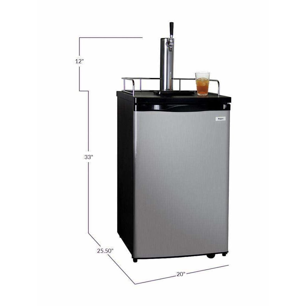 Kegco 20" Wide Kombucha Single Tap Stainless Steel Kegerator KOM19S-1 Kegerators KOM19S-1NK Wine Coolers Empire