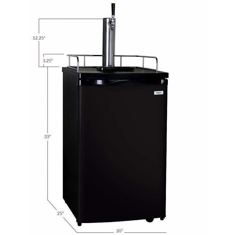 Kegco 20" Wide Single Tap Black Kegerator K199B-1 Kegerators K199B-1NK Wine Coolers Empire