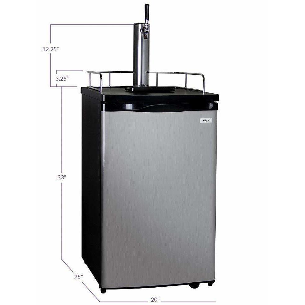 Kegco 20" Wide Single Tap Stainless Steel Home Brew Kegerator HBK199S-1 Kegerators HBK199S-1NK Wine Coolers Empire