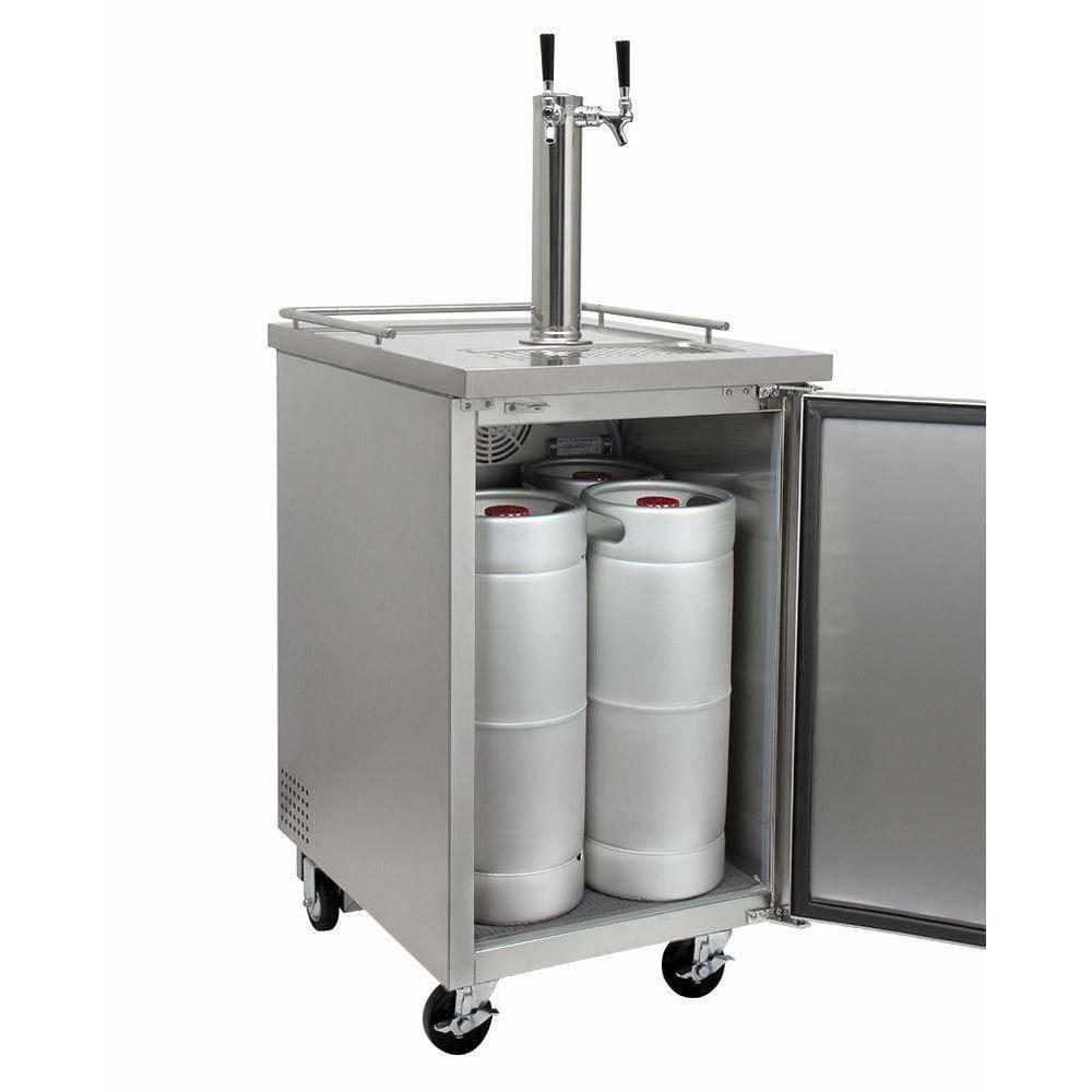 Kegco 24" Wide Dual Tap All Stainless Steel Kegerator XCK-1S-2 Kegerators XCK-1S-2 Wine Coolers Empire