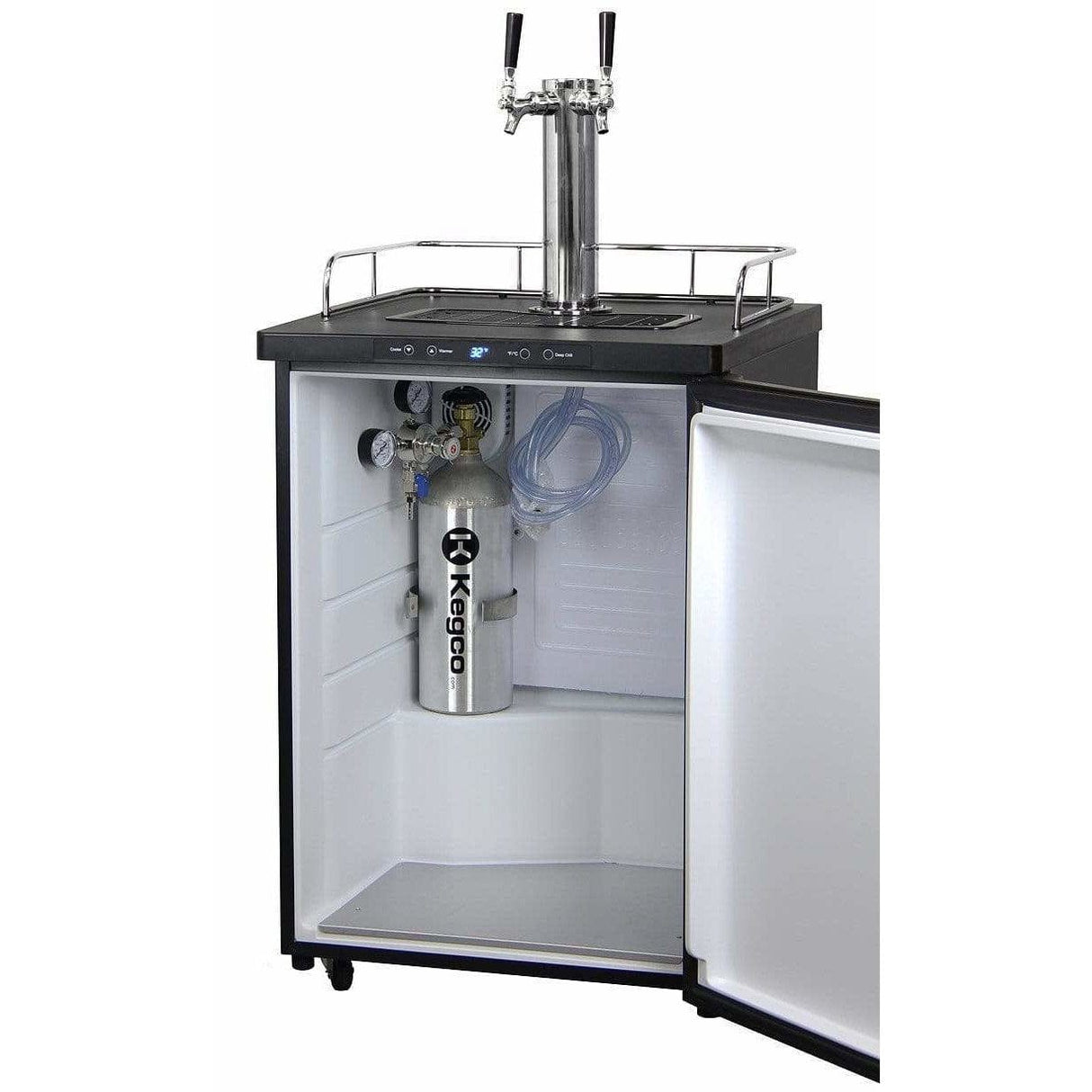 Kegco 24" Wide Dual Tap Black Home Brew Kegerator HBK309B-2 Kegerators HBK309B-2NK Wine Coolers Empire