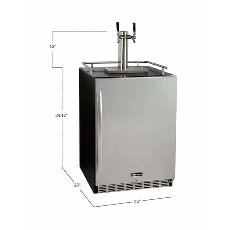 Kegco 24" Wide Dual Tap Stainless Steel Built-In Right Hinge with Kit Kegerator HK38BSU-2 Kegerators HK38BSU-2 Wine Coolers Empire