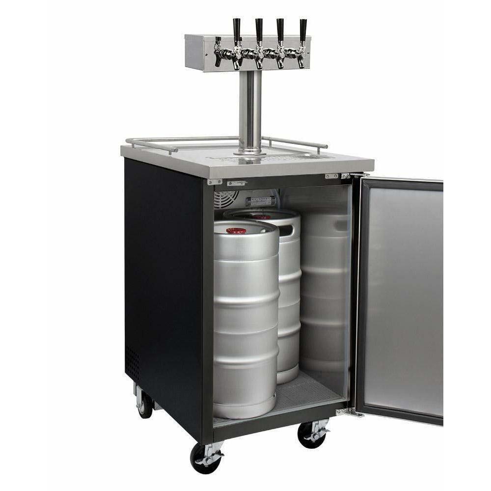 Kegco 24" Wide Four Tap Black Kegerator XCK-1B-4 Kegerators XCK-1B-4 Wine Coolers Empire
