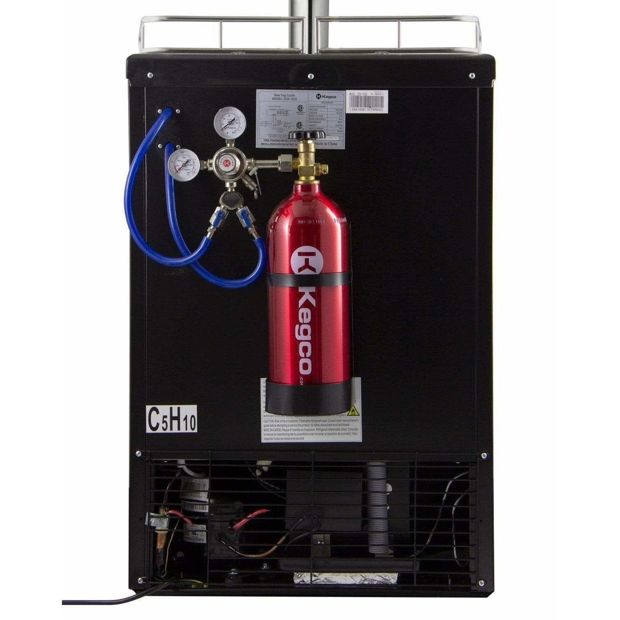 Kegco 24" Wide Kombucha Dual Tap Black Kegerator KOM163B-2 Kegerators KOM163B-2NK Wine Coolers Empire