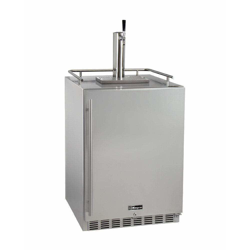 Kegco 24" Wide Single Tap All Stainless Steel Outdoor Built-In Right Hinge with Kit Kegerator HK38SSU-1 Kegerators HK38SSU-1 Wine Coolers Empire