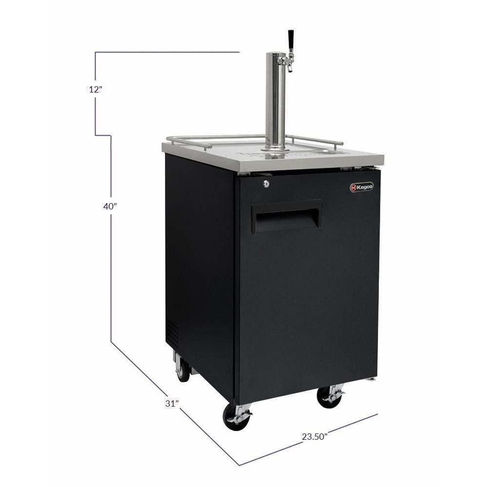Kegco 24" Wide Single Tap Black Home Brew Kegerator HBK1XB-1 Kegerators HBK1XB-1 Wine Coolers Empire