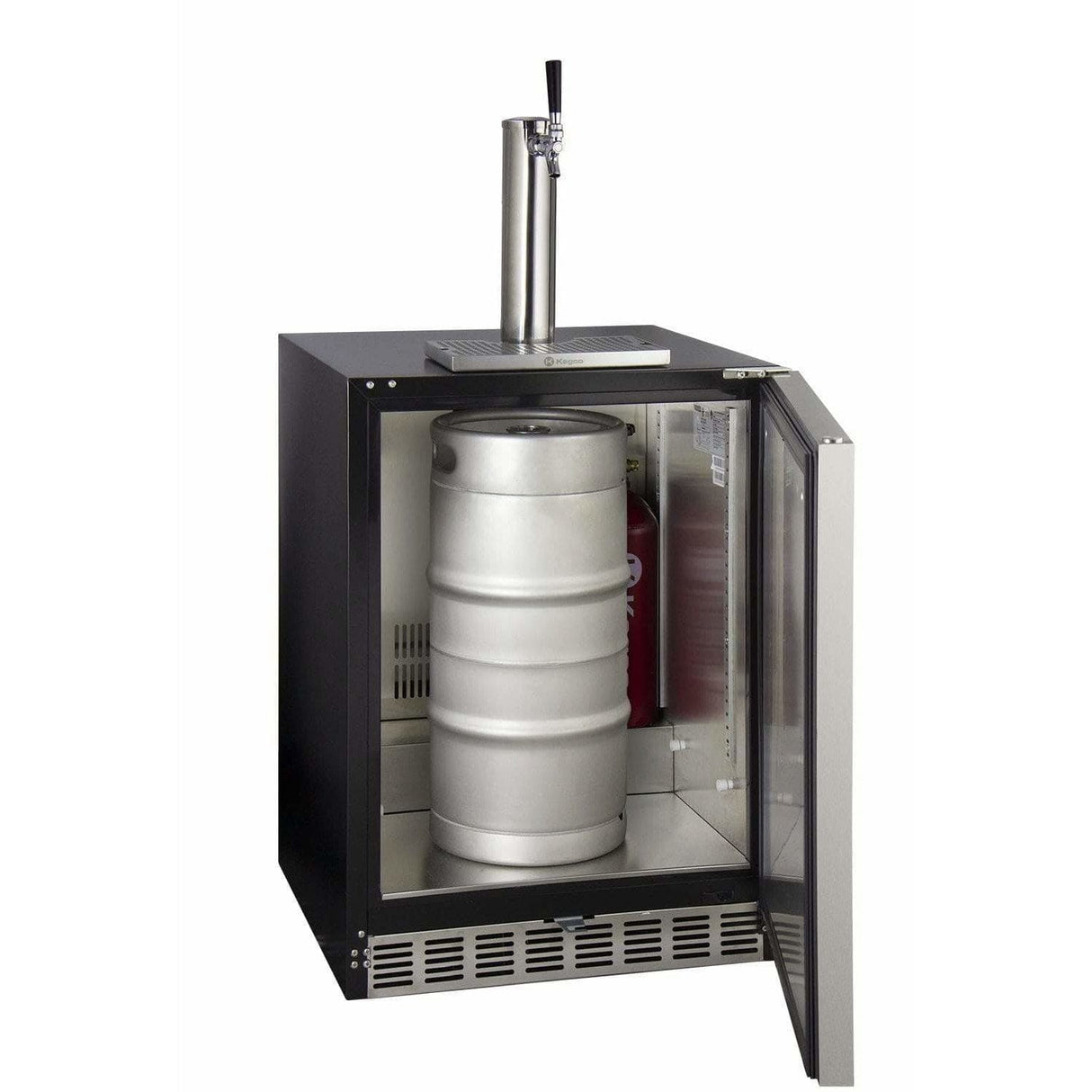 Kegco 24" Wide Single Tap Stainless Steel Built-In Left Hinge ADA with Kit Kegerator HK48BSA-L-1 Kegerators HK48BSA-L-1 Wine Coolers Empire