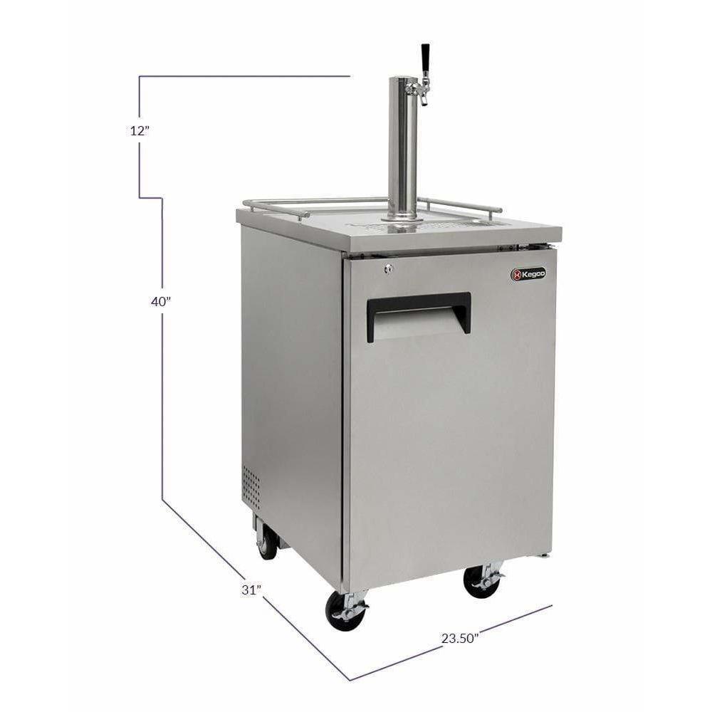 Kegco 24" Wide Single Tap Stainless Steel Home Brew Kegerator HBK1XS-1 Kegerators HBK1XS-1 Wine Coolers Empire