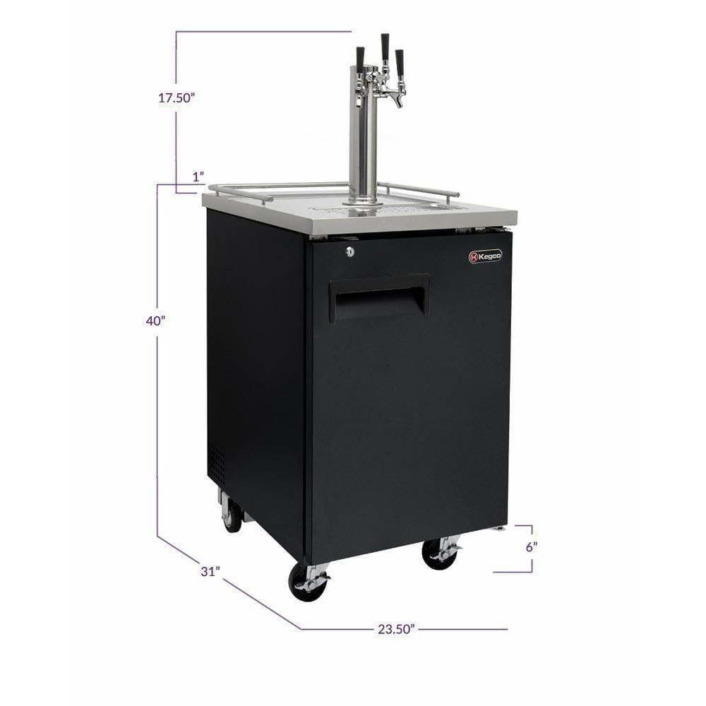Kegco 24" Wide Triple Tap Black with Kegs Home Brew Kegerator HBK1XB-3K Kegerators KCO24 Wine Coolers Empire