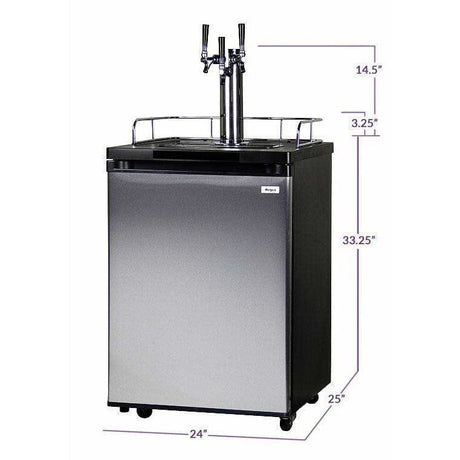 Kegco 24" Wide Triple Tap Stainless Steel Kegerator K209SS-3 Kegerators K209SS-3NK Wine Coolers Empire