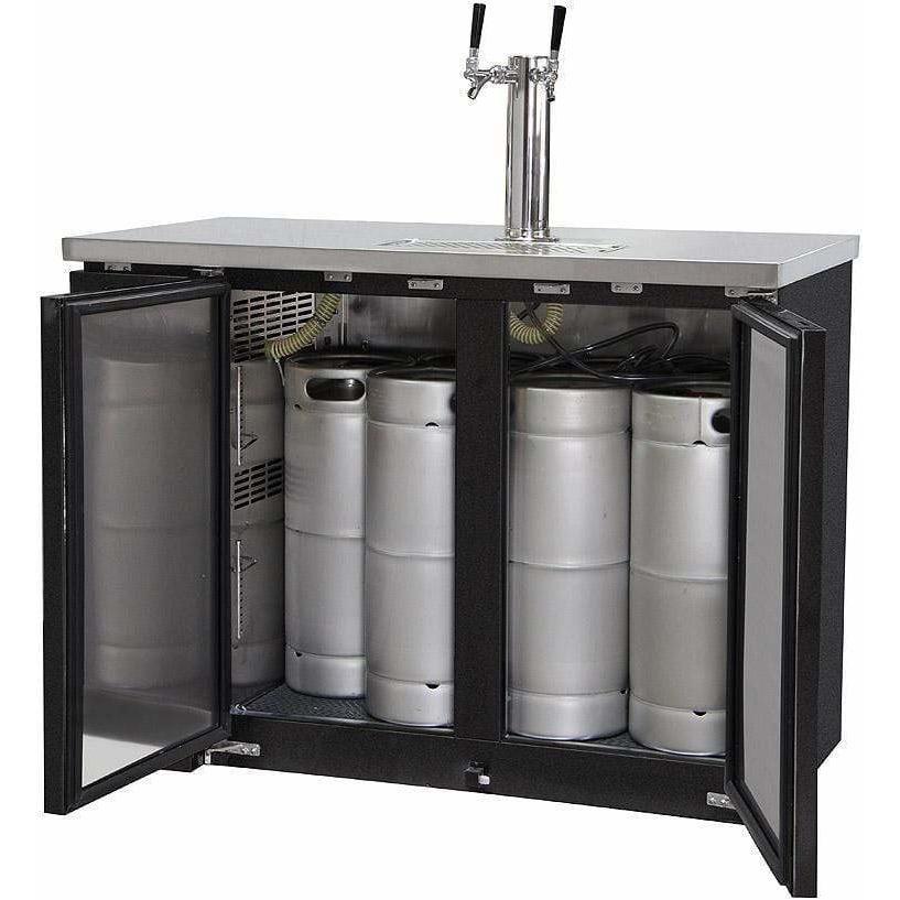 Kegco 49" Wide Dual Tap Black Kegerator XCK-2448B Kegerators XCK-2448B Wine Coolers Empire