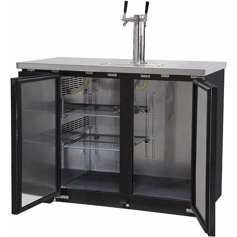 Kegco 49" Wide Dual Tap Black Kegerator XCK-2448B Kegerators XCK-2448B Wine Coolers Empire