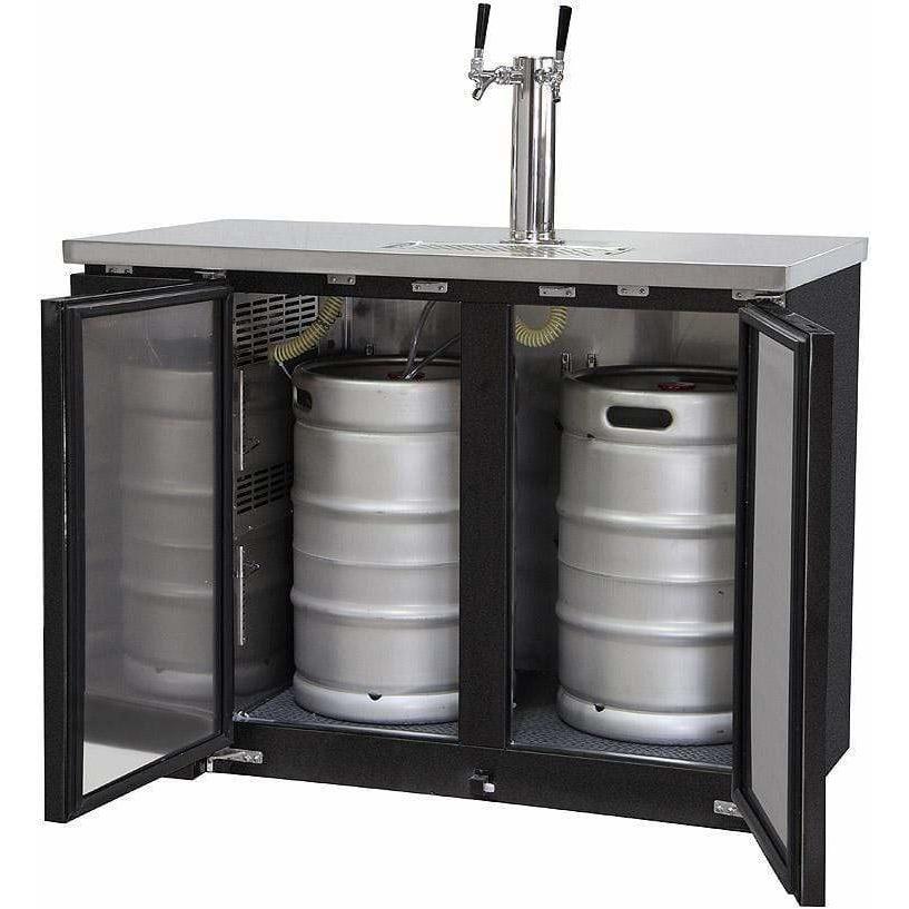 Kegco 49" Wide Dual Tap Black Kegerator XCK-2448B Kegerators XCK-2448B Wine Coolers Empire