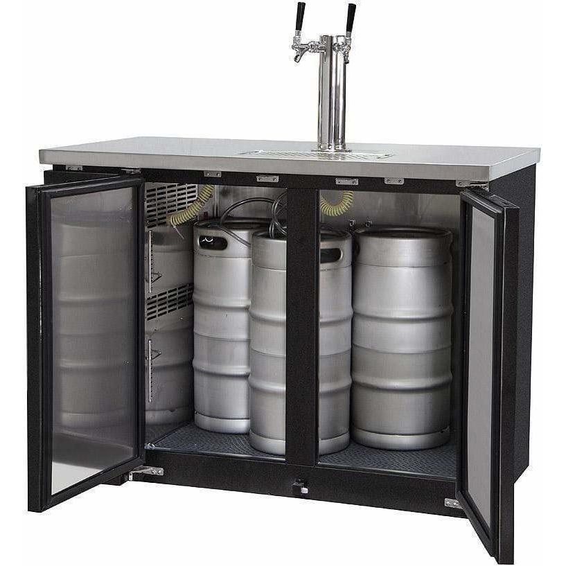 Kegco 49" Wide Dual Tap Black Kegerator XCK-2448B Kegerators XCK-2448B Wine Coolers Empire