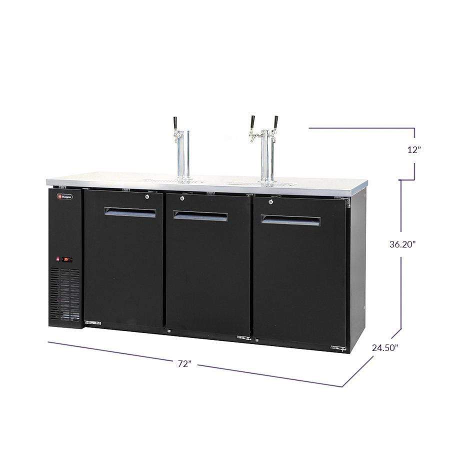 Kegco 72" Wide Triple Tap Black Kegerator XCK-2472B Kegerators XCK-2472B Wine Coolers Empire