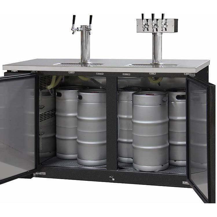 Kegco 72" Wide Triple Tap Black Kegerator XCK-2472B Kegerators XCK-2472B Wine Coolers Empire