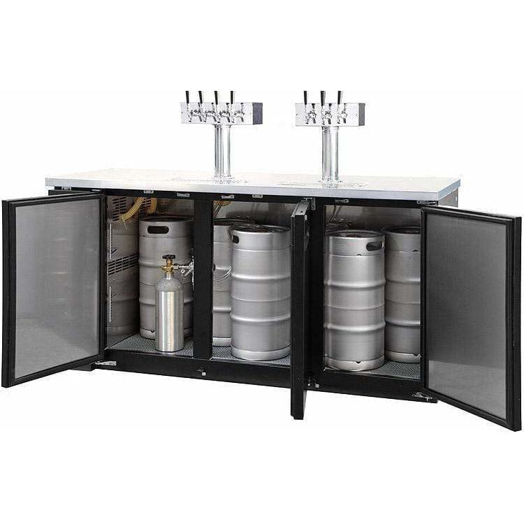 Kegco 72" Wide Triple Tap Black Kegerator XCK-2472B Kegerators XCK-2472B Wine Coolers Empire