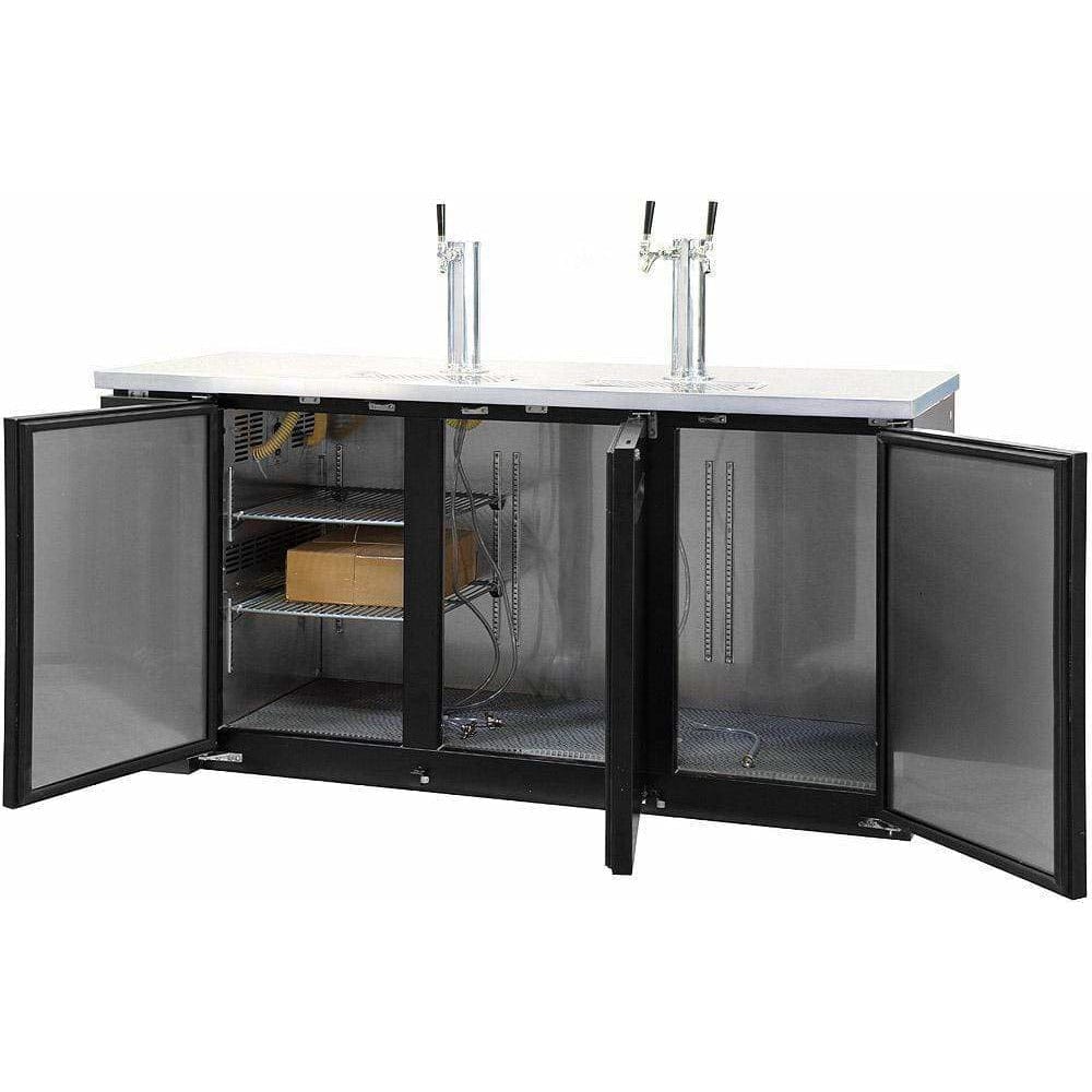 Kegco 72" Wide Triple Tap Black Kegerator XCK-2472B Kegerators XCK-2472B Wine Coolers Empire
