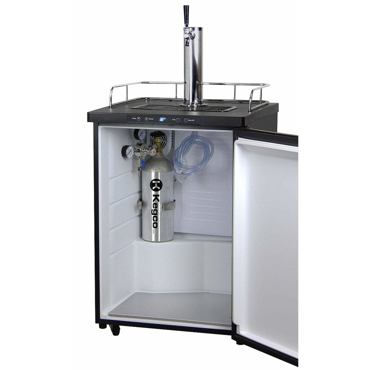 Kegco Full Size Digital Home-Brew with 5 Gallon Keg- Black Cabinet with Stainless Steel Door Home Brew Kegerator HBK309S-1K Kegerators HBK309S-1K Wine Coolers Empire