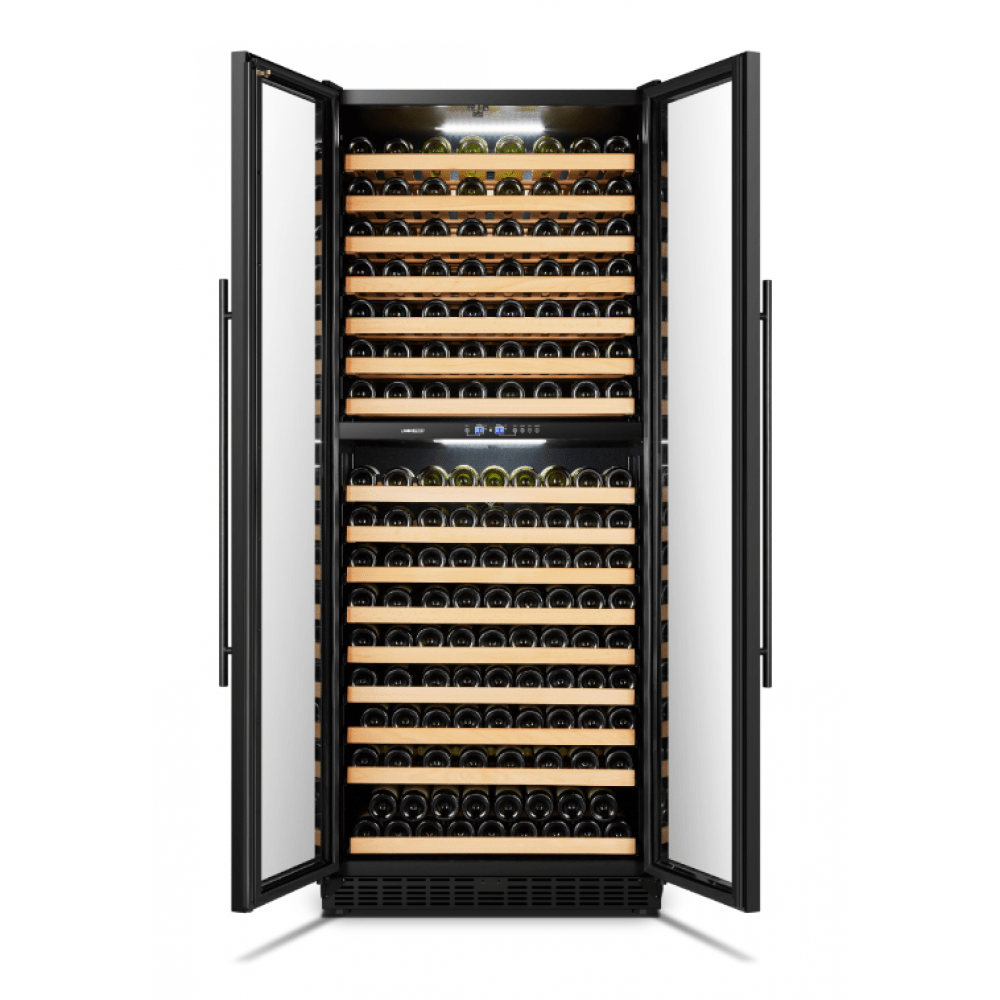 Lanbo 287 Bottles Dual Black French Door Wine Coolers LP328D Wine Coolers LP328D Wine Coolers Empire