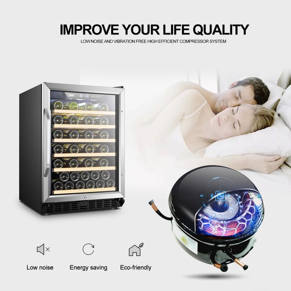 Lanbo 52 Bottles Single Zone Stainless Steel Wine Coolers LW52S Wine Coolers LW52S Wine Coolers Empire