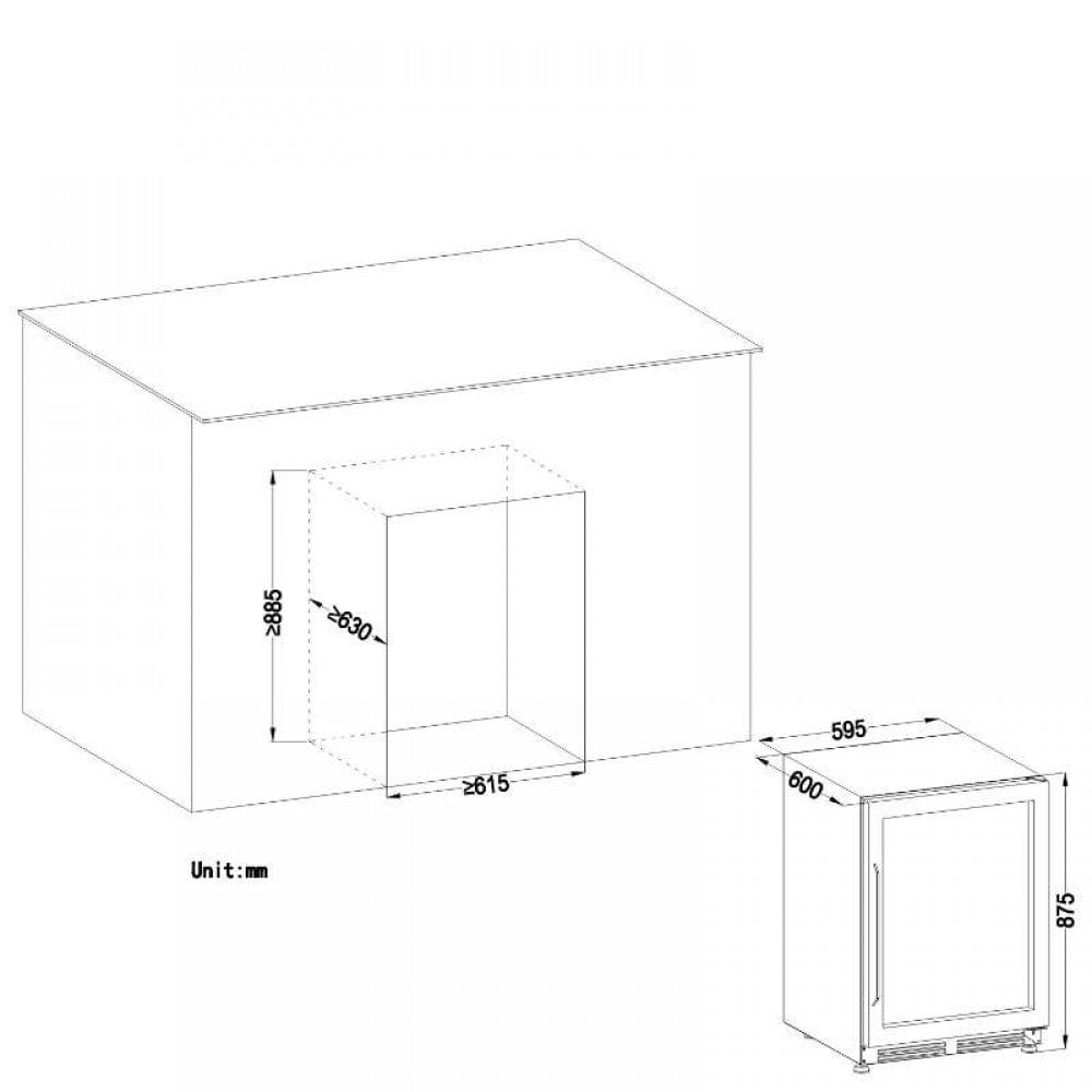 Lanbo 52 Bottles Single Zone Stainless Steel Wine Coolers LW52S Wine Coolers LW52S Wine Coolers Empire