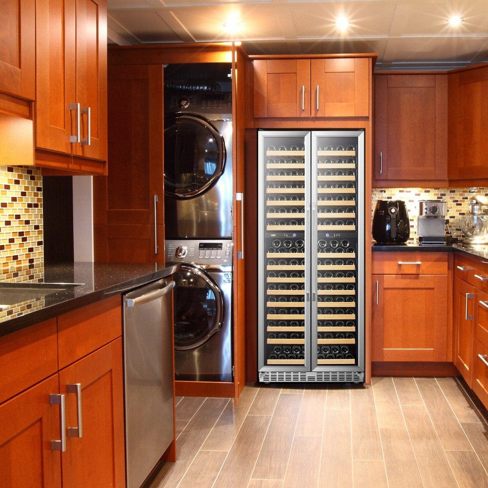 Lanbo Luxury 287 Bottles Dual Door Stainless Steel Wine Coolers LW328DD Wine Coolers LW328DD Wine Coolers Empire