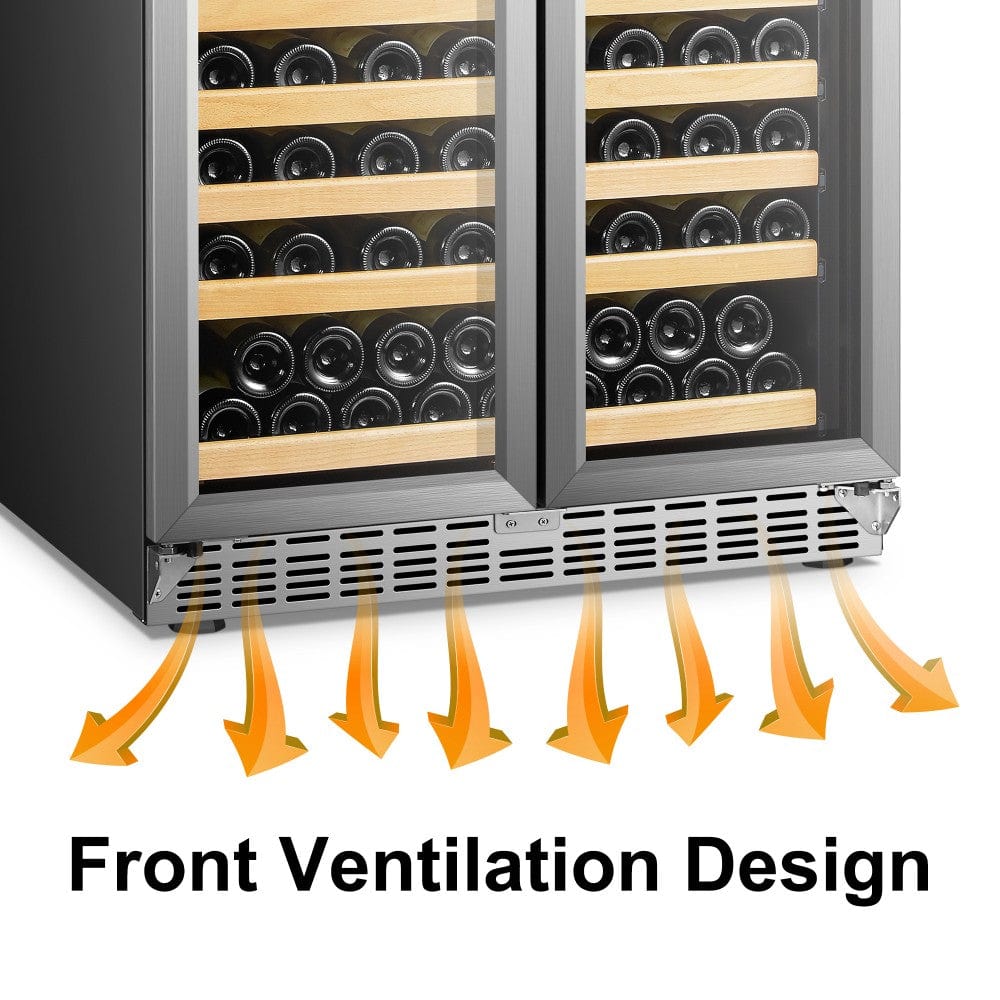 Lanbo Luxury 287 Bottles Dual Door Stainless Steel Wine Coolers LW328DD Wine Coolers LW328DD Wine Coolers Empire