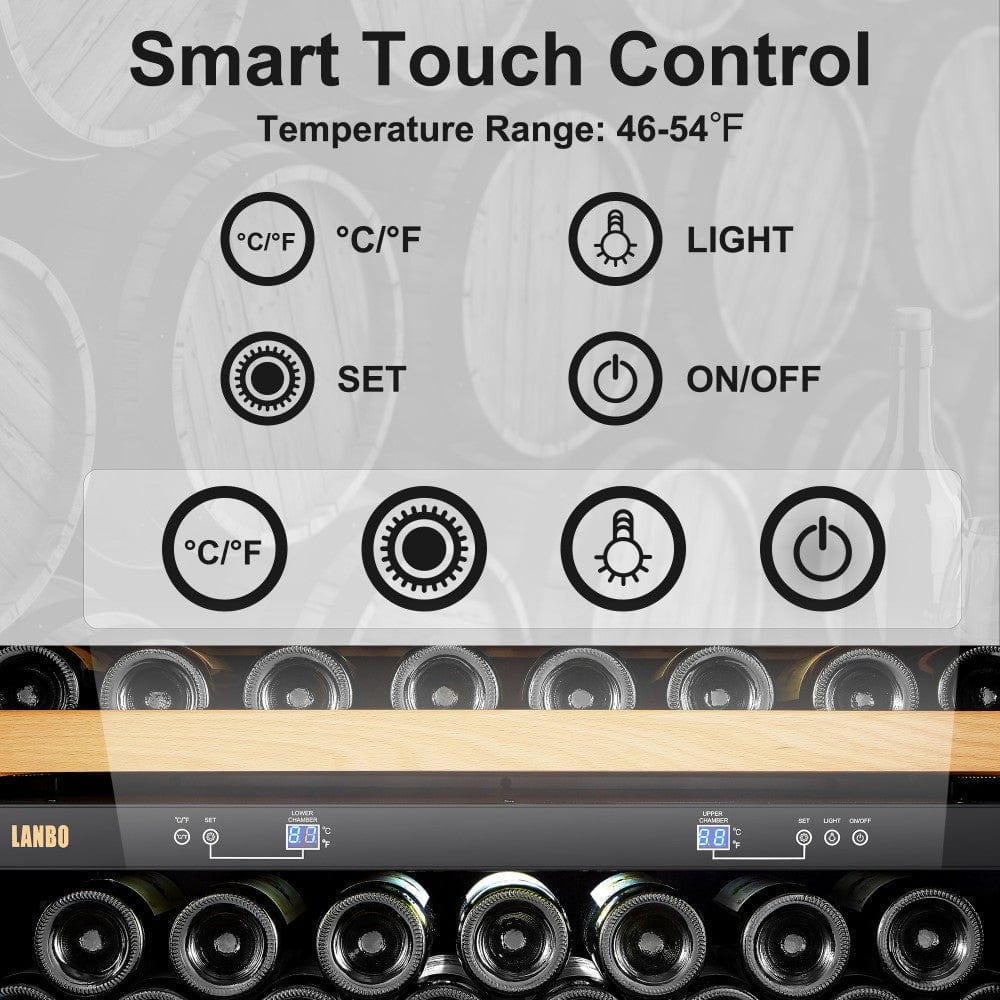 Lanbo Luxury 287 Bottles Dual Door Stainless Steel Wine Coolers LW328DD Wine Coolers LW328DD Wine Coolers Empire