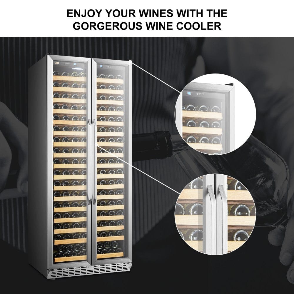 Lanbo Luxury 289 Bottles Dual Door Stainless Steel Wine Coolers LW328SD Wine Coolers LW328SD Wine Coolers Empire