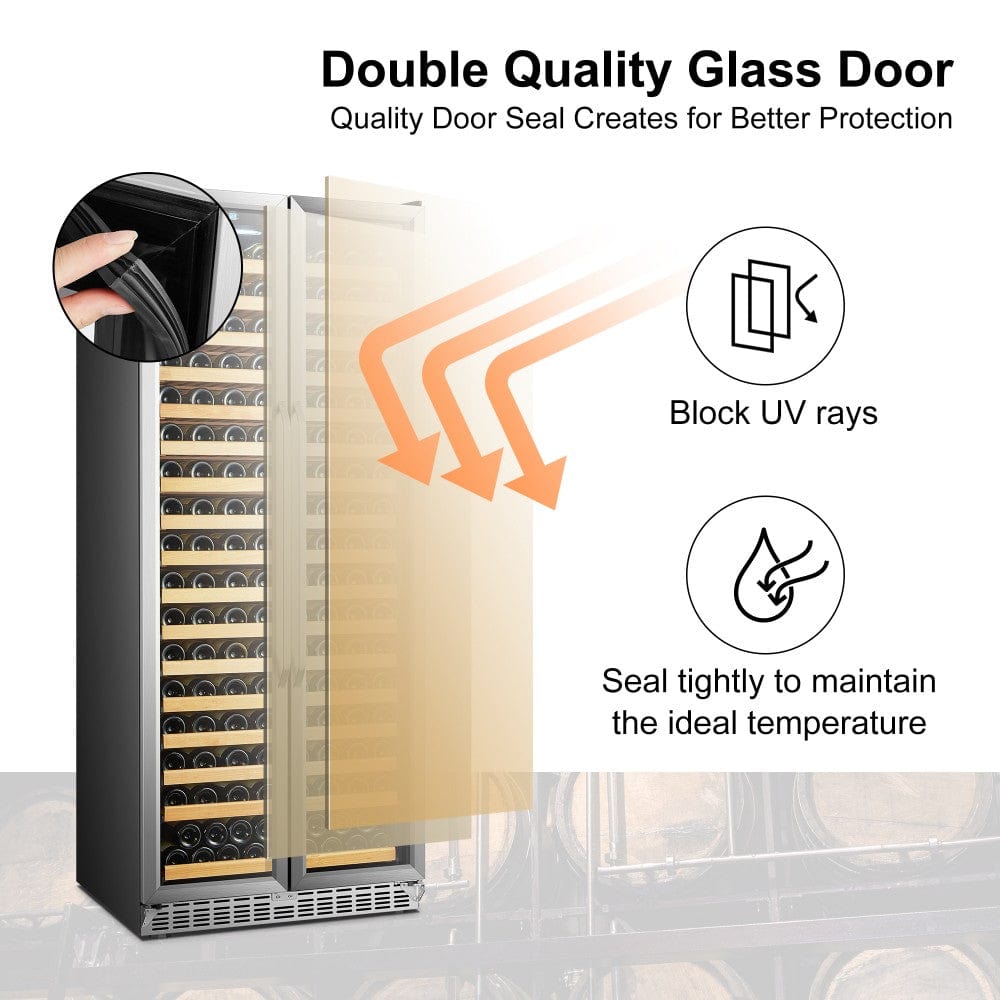 Lanbo Luxury 289 Bottles Dual Door Stainless Steel Wine Coolers LW328SD Wine Coolers LW328SD Wine Coolers Empire