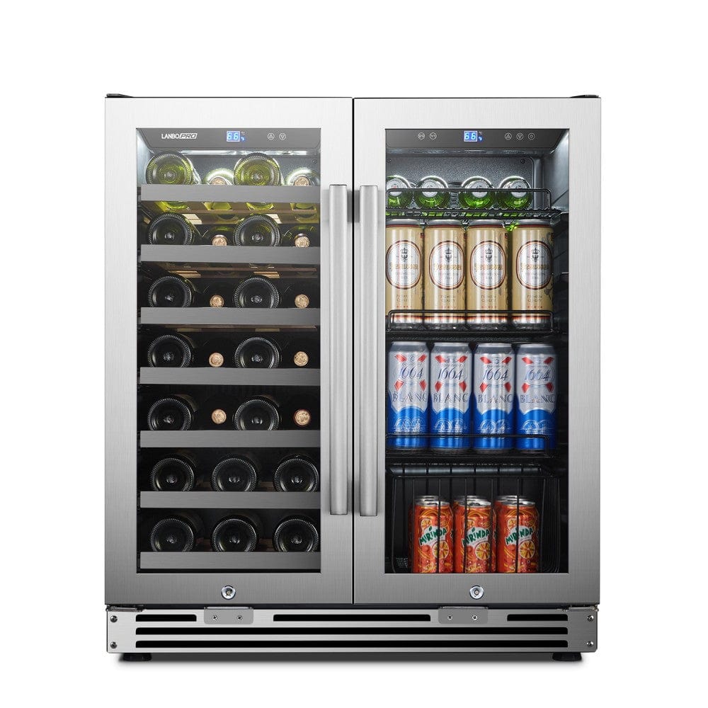 Lanbo Pro 30" Dual Zone Stainless Steel Wine and Beverage Coolers LP66B Wine/Beverage Coolers Combo LP66B Wine Coolers Empire