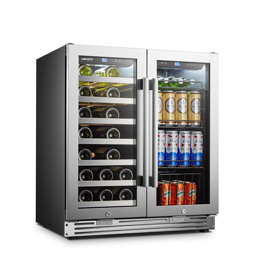 Lanbo Pro 30" Dual Zone Stainless Steel Wine and Beverage Coolers LP66B Wine/Beverage Coolers Combo LP66B Wine Coolers Empire