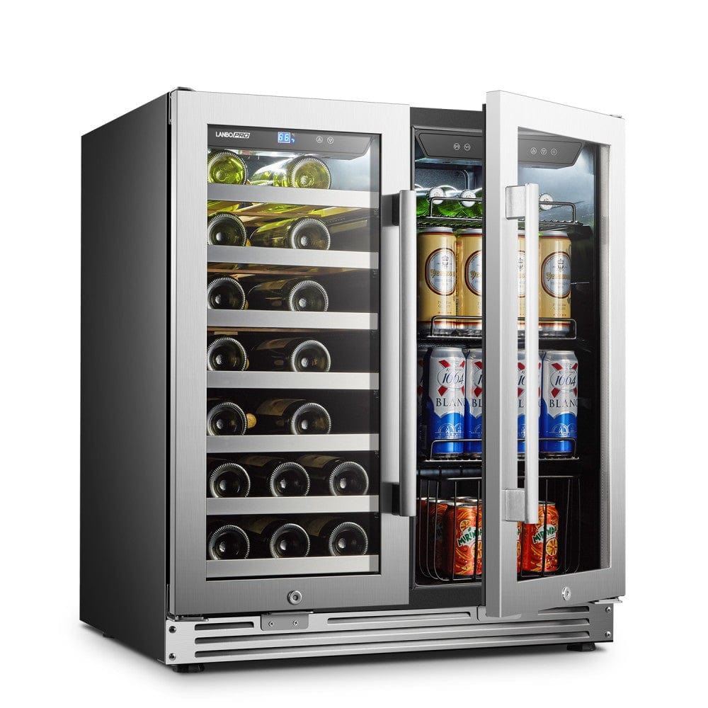 Lanbo Pro 30" Dual Zone Stainless Steel Wine and Beverage Coolers LP66B Wine/Beverage Coolers Combo LP66B Wine Coolers Empire