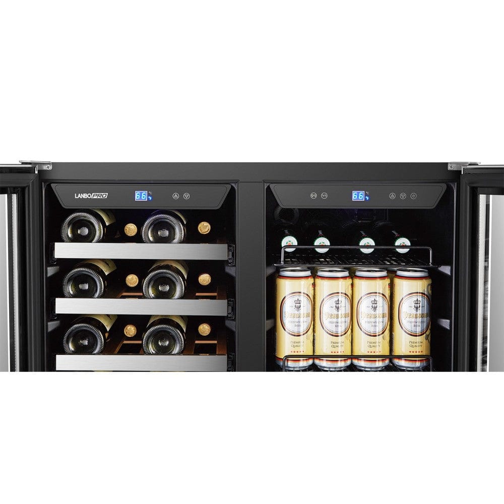 Lanbo Pro 30" Dual Zone Stainless Steel Wine and Beverage Coolers LP66B Wine/Beverage Coolers Combo LP66B Wine Coolers Empire