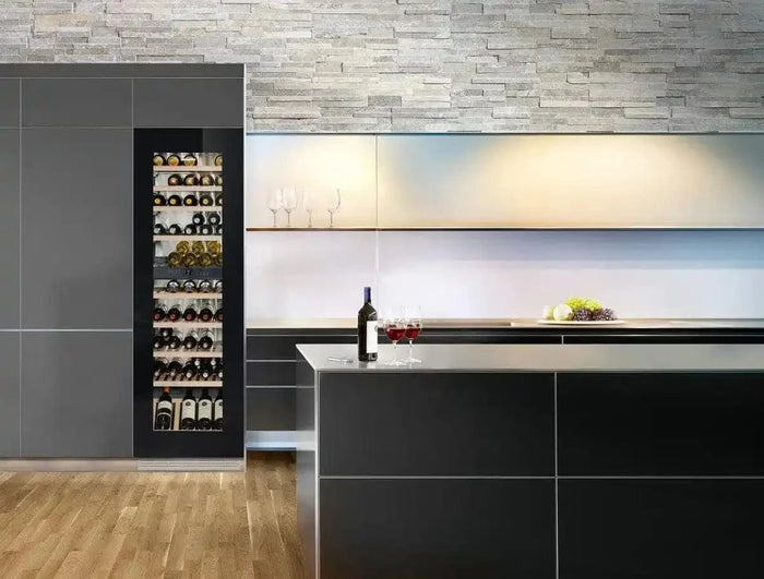 Modern wine refrigerator.