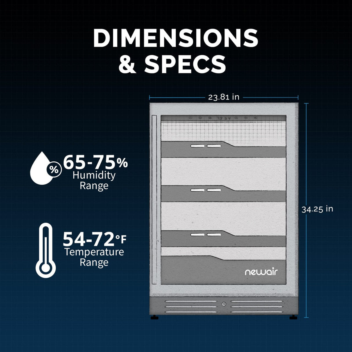 NewAir 1,500-Count Electric Cigar Humidor NCH1K5BK00 Cigar Humidors NCH1K5BK00 Wine Coolers Empire