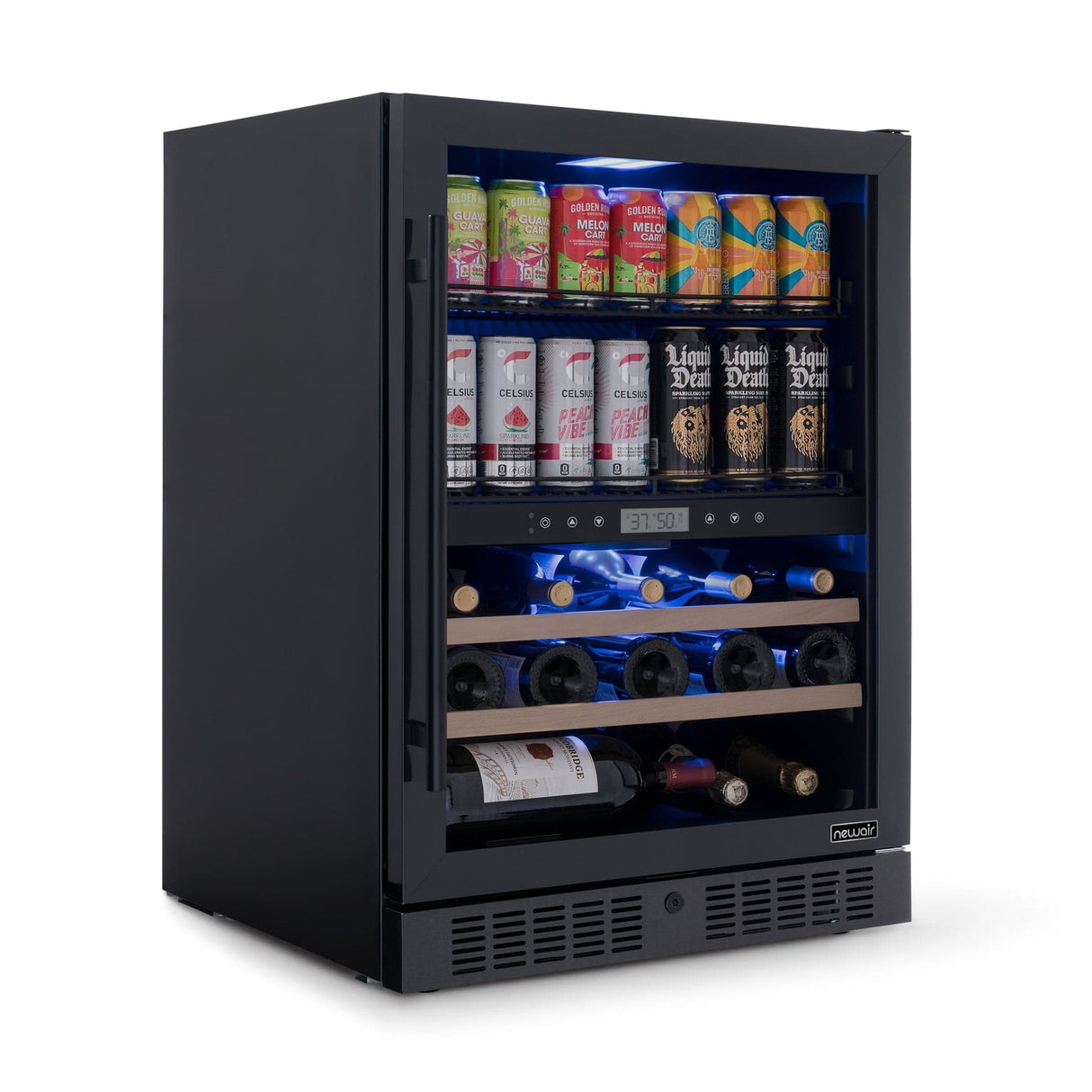 NewAir 100-Can 24-Bottle Dual Zone Black Beverage Fridge Beverage Centers AWB-401DB-B Wine Coolers Empire