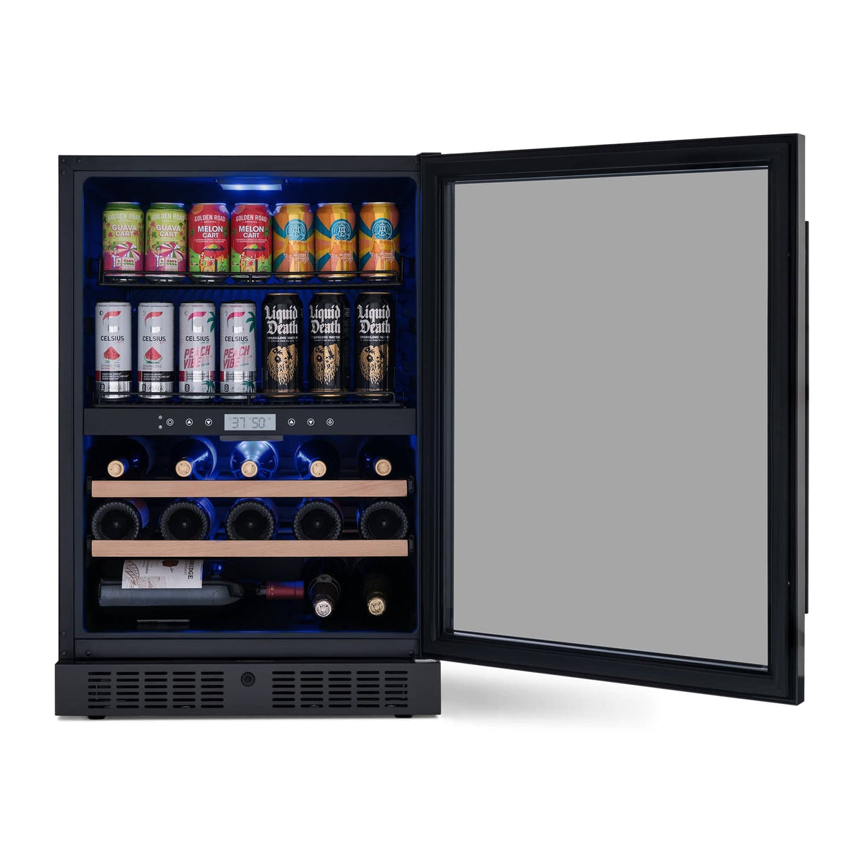 NewAir 100-Can 24-Bottle Dual Zone Black Beverage Fridge Beverage Centers AWB-401DB-B Wine Coolers Empire