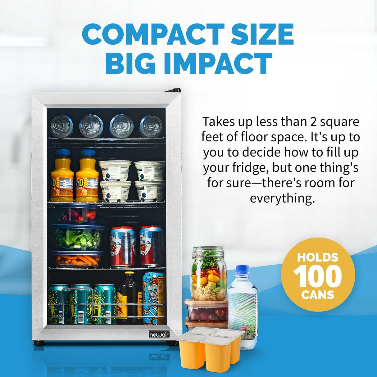 Newair 100-Can Freestanding Beverage Cooler AB-1000 Beverage Centers AB-1000 Wine Coolers Empire