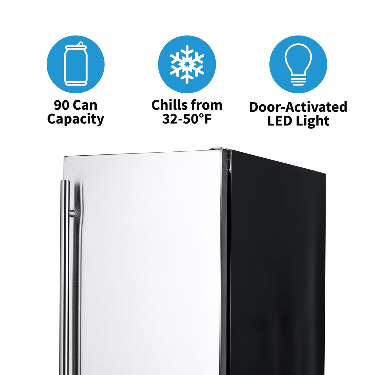 NewAir 15” Built-In 90-Can Outdoor Beverage Fridge NOF090SS00 Beverage Centers NOF090SS00 Wine Coolers Empire