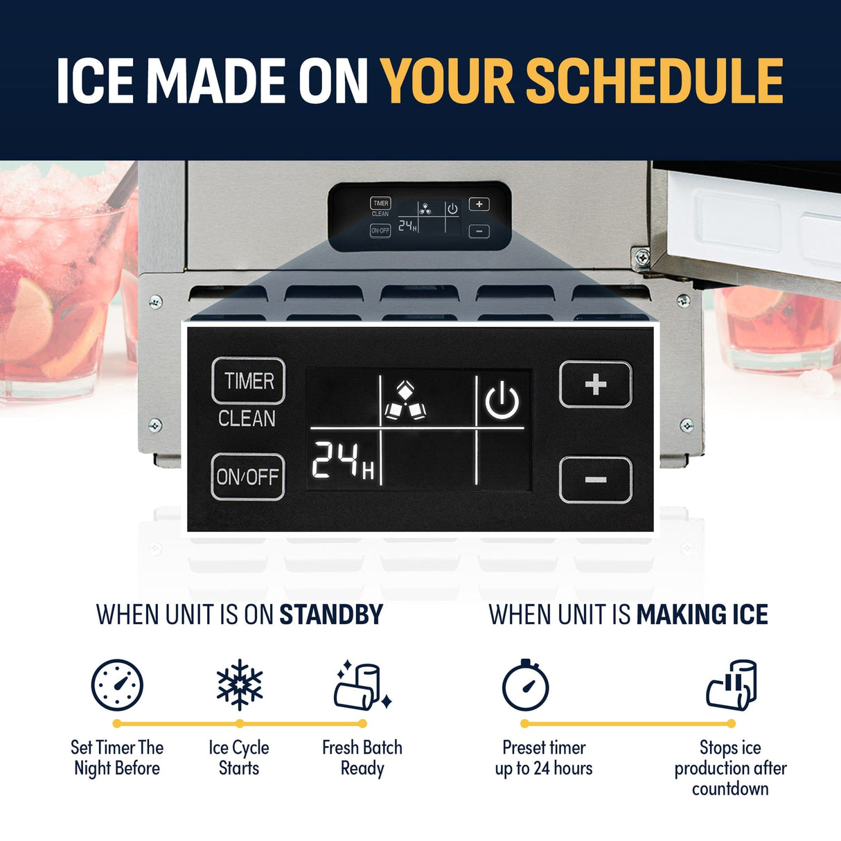 NewAir 15" Undercounter Nugget Ice Maker NCI066SSN0 Ice Makers NCI066SSN0 Wine Coolers Empire