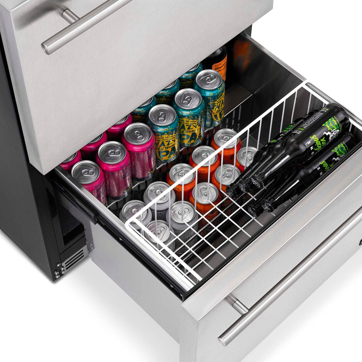 NewAir 24” Built-In 80-Can Dual-Drawer Beverage Fridge Beverage Centers NOF100SS00 Wine Coolers Empire