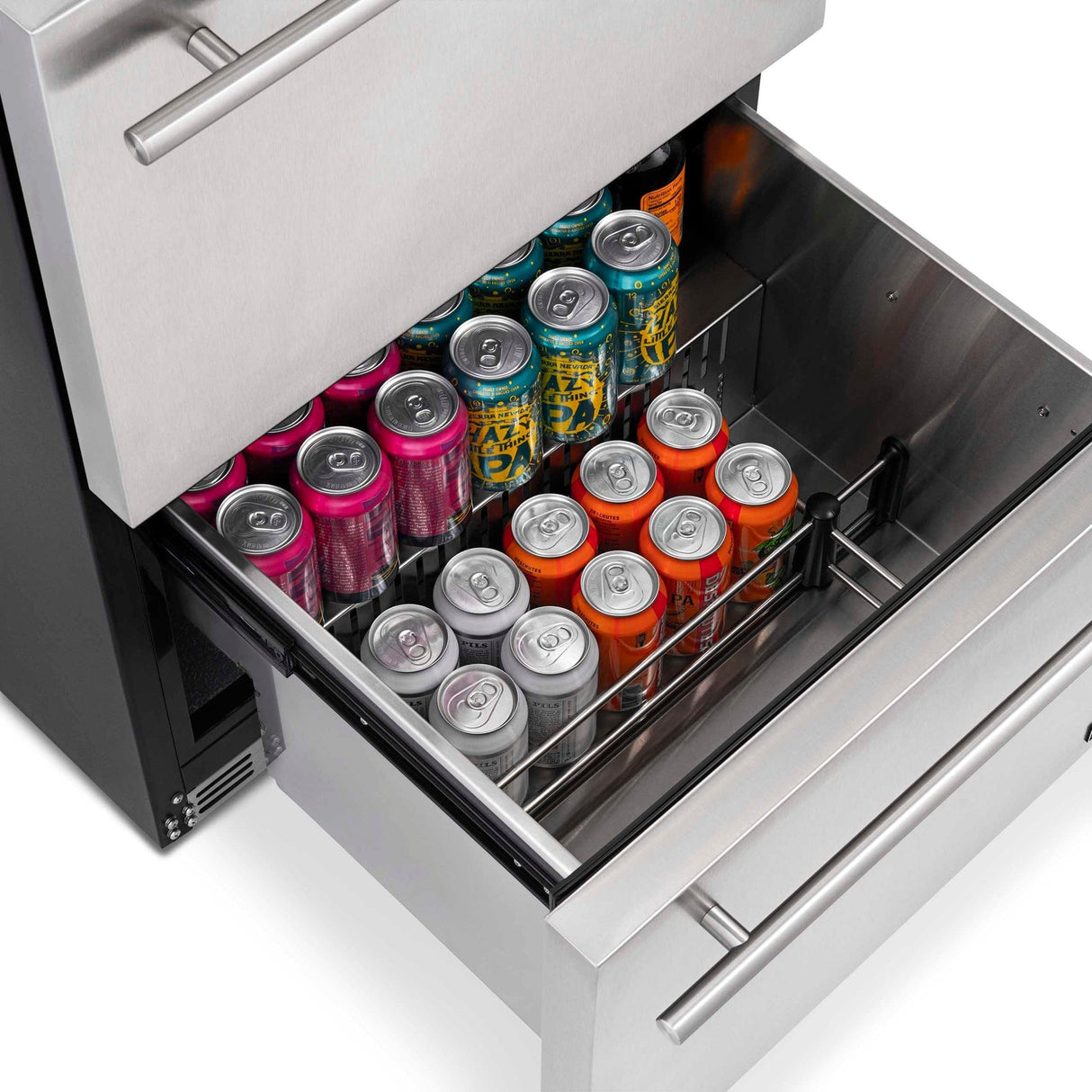 NewAir 24” Built-In 80-Can Dual-Drawer Beverage Fridge Beverage Centers NOF100SS00 Wine Coolers Empire
