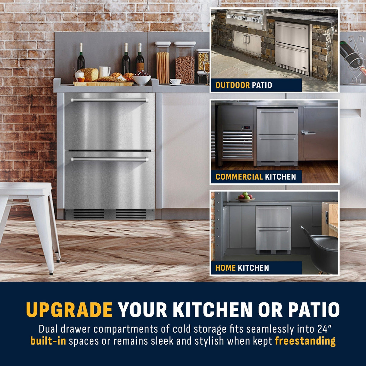 NewAir 24" Undercounter Dual Zone Freezer & Refrigerator Refrigerators NOF110SSD0 Wine Coolers Empire