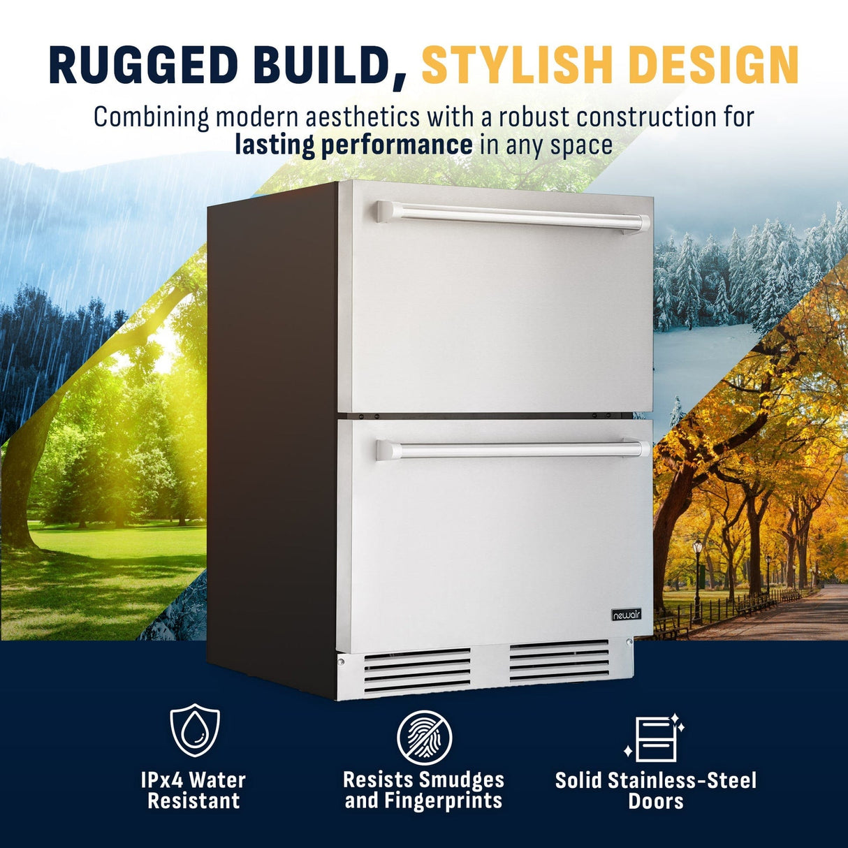 NewAir 24" Undercounter Dual Zone Freezer & Refrigerator Refrigerators NOF110SSD0 Wine Coolers Empire